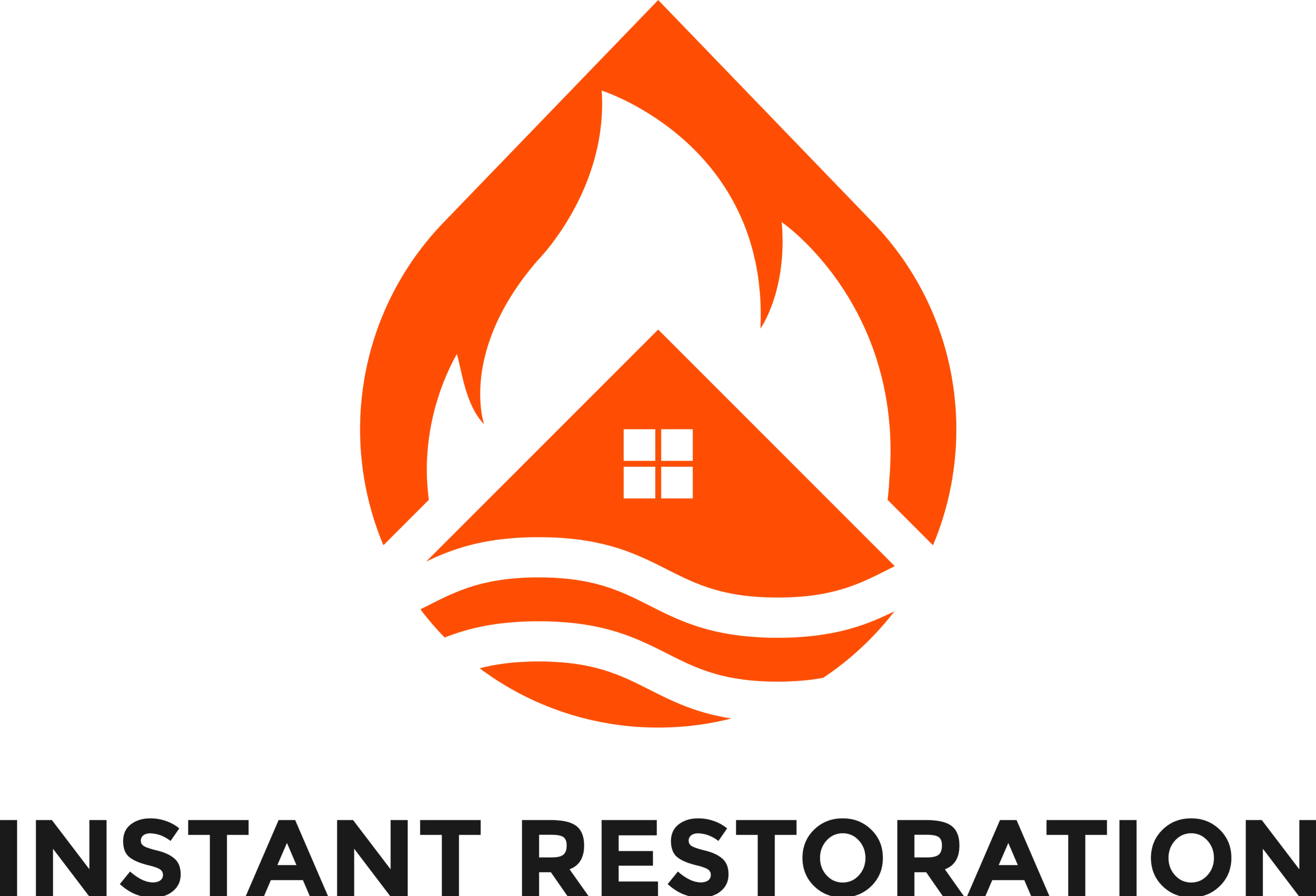 Instant Restoration logo for fire damage restoration, water damage restoration, and mold remediation services