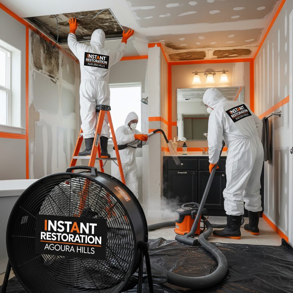 Mold remediation project in a Los Angeles commercial property