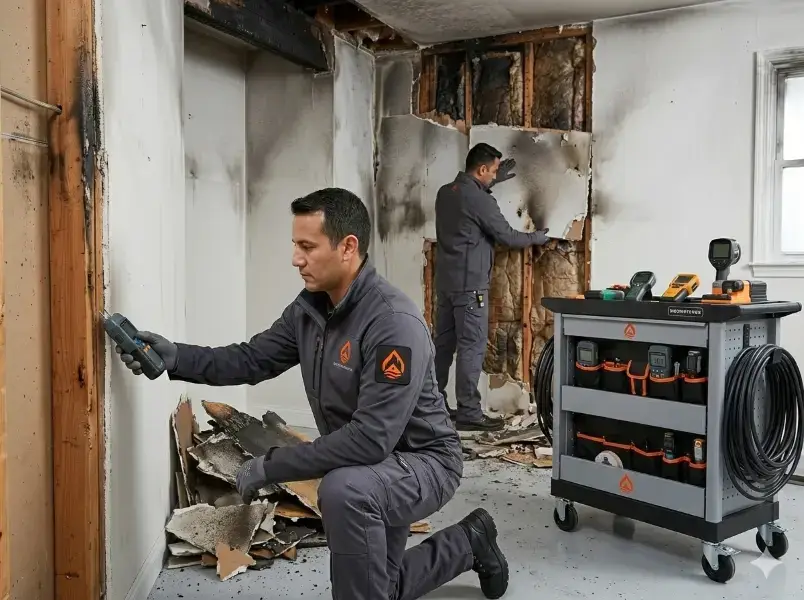 Fire damage debris removal and structural stabilization after fire damage