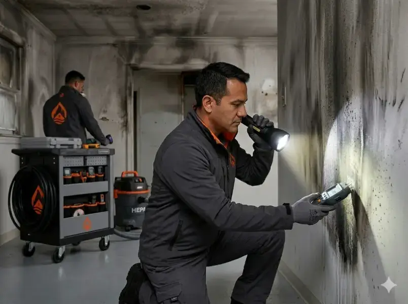 Smoke damage air quality and structural contamination inspection