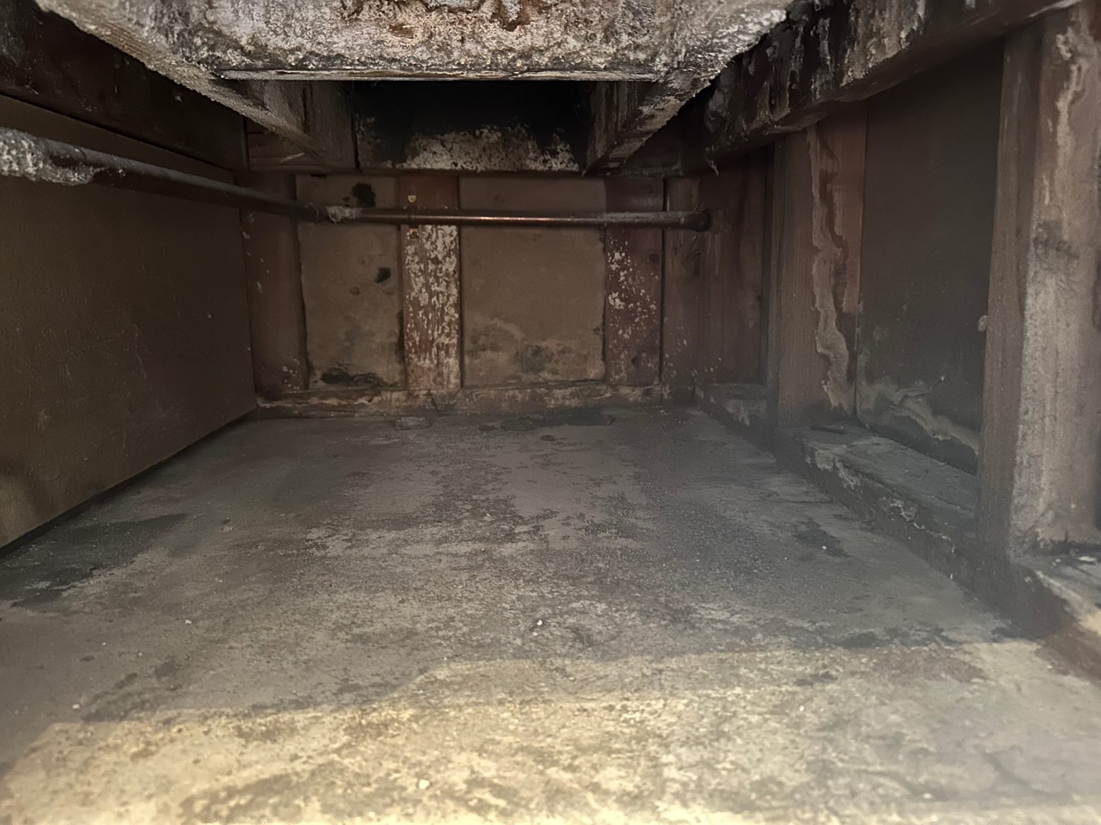 Instant Restoration job photo in Agoura Hills, CA: Soot-blackened, charred cavity interior with heavy residue and debris